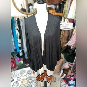 Black short sleeve cardigan
